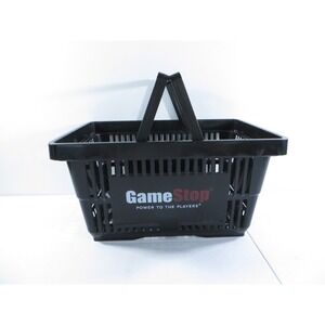 GameStop Power To The Players Black Store Shopping Basket 17" x 11.5" x 9"